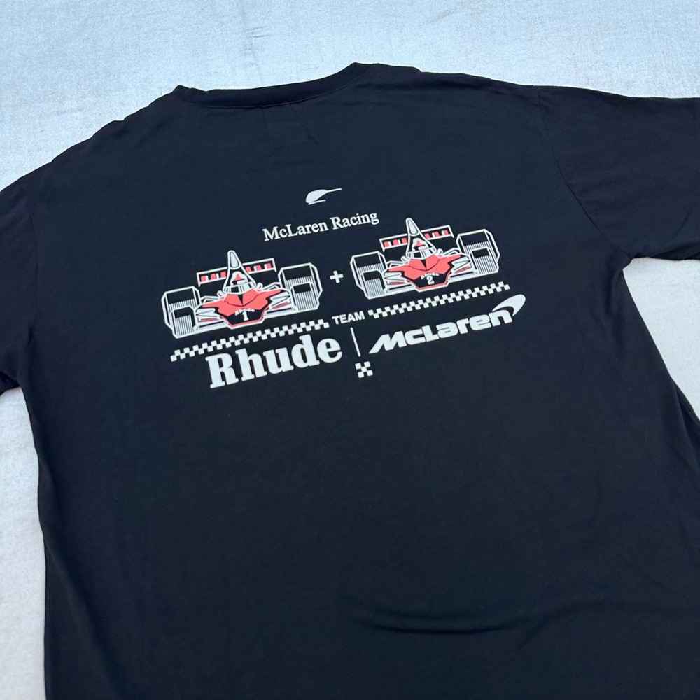 RARE Rhude x McLaren Racing Team 2021 T Shirt Mens L Black F1 Formula 1 USA